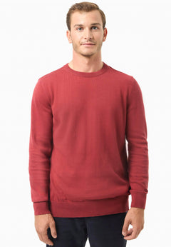 Men's Round Neck Organic Cotton Sweater Merlot