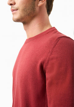 Men's Round Neck Organic Cotton Sweater Merlot