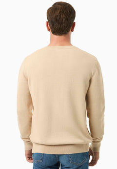 Men's V-Neck Organic Cotton Sweater Beige