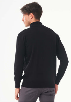 Men's Organic Cotton Turtleneck Sweater Black