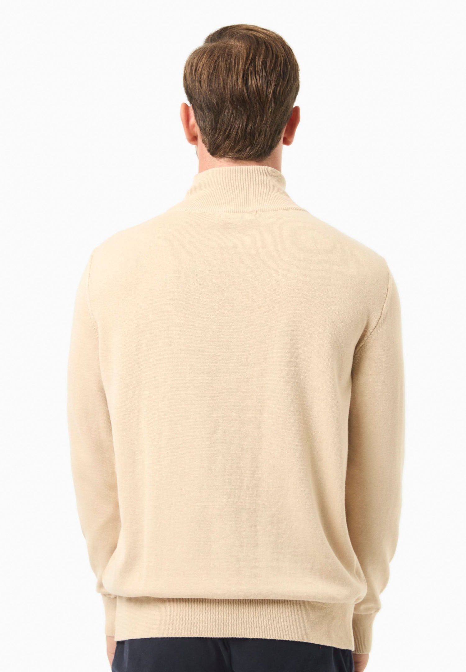 Men's Organic Cotton Turtleneck Sweater Beige