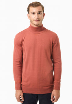 Men's Organic Cotton Turtleneck Sweater Cinnamon