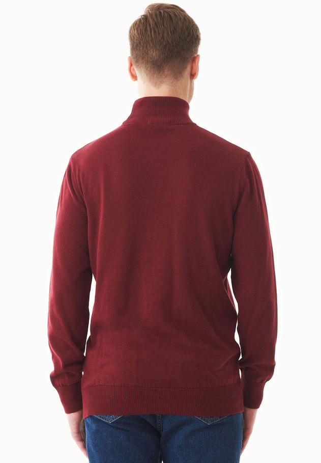 Men's Organic Cotton Turtleneck Sweater Syrah Red