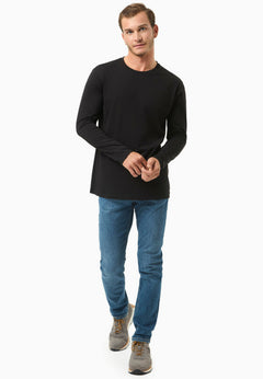 Men's Casual Long-Sleeved T-Shirt Black