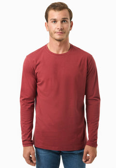 Men's Casual Long-Sleeved T-Shirt Merlot