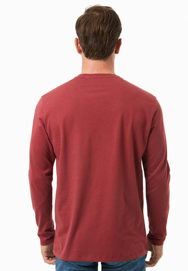 Men's Casual Long-Sleeved T-Shirt Merlot