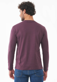 Men's Casual Long-Sleeved T-Shirt Dark Fig