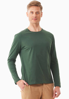 Men's Casual Long-Sleeved T-Shirt Dark Olive