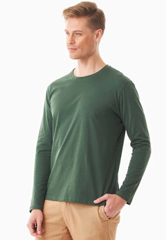 Men's Casual Long-Sleeved T-Shirt Dark Olive