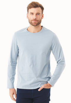 Men's Casual Long-Sleeved T-Shirt Dusty Blue