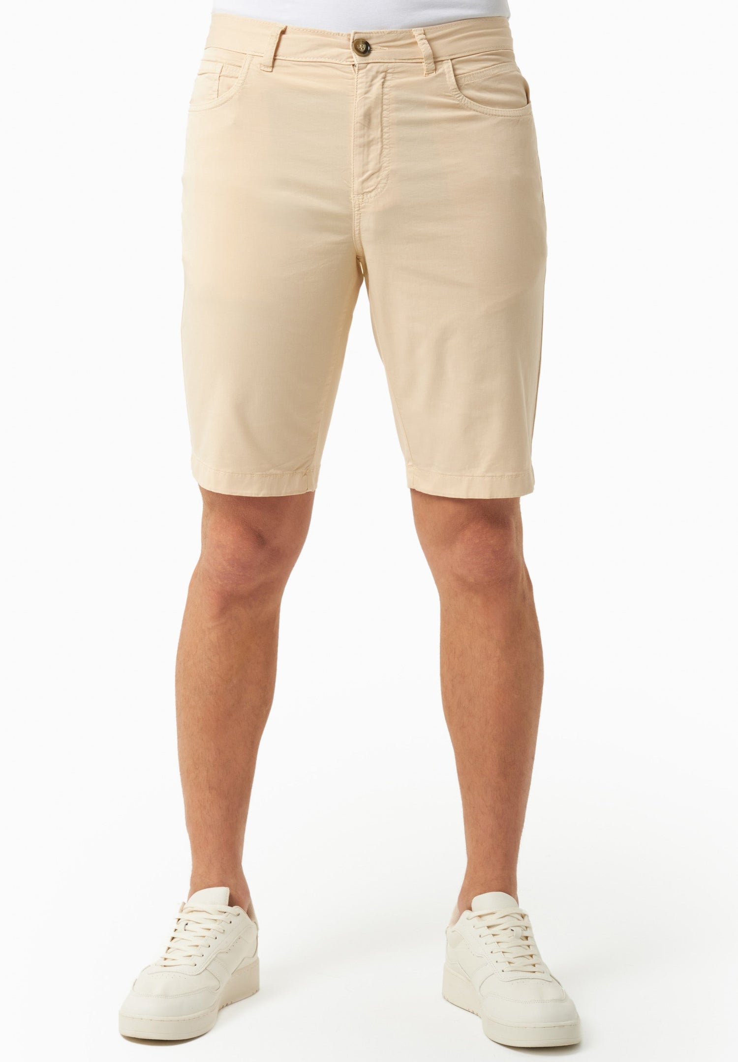 Heren Regular fit Biokatoen Short Beige