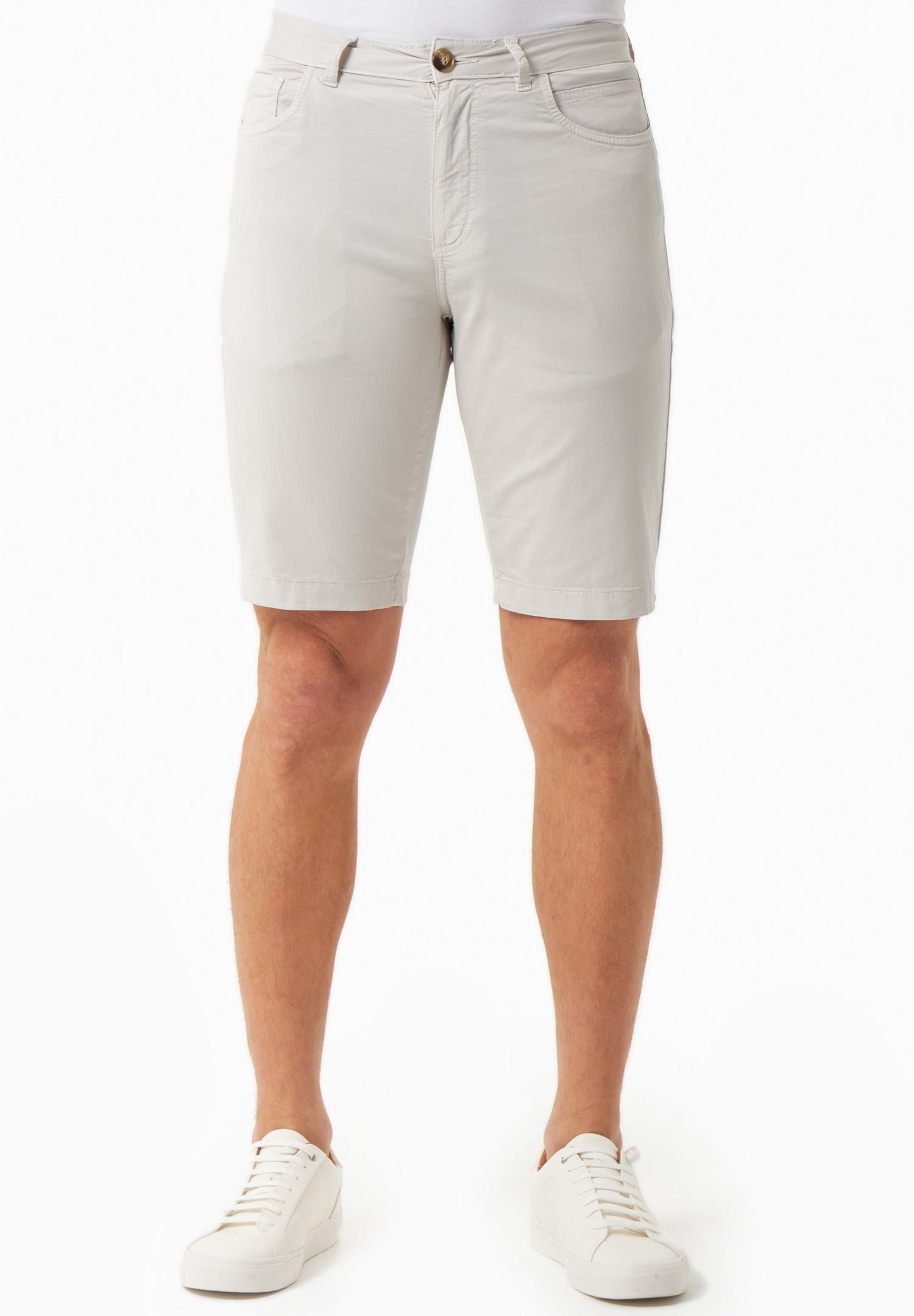 Heren Regular fit Biokatoen Short Lichtgrijs