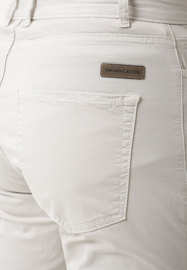 Heren Regular fit Biokatoen Short Lichtgrijs