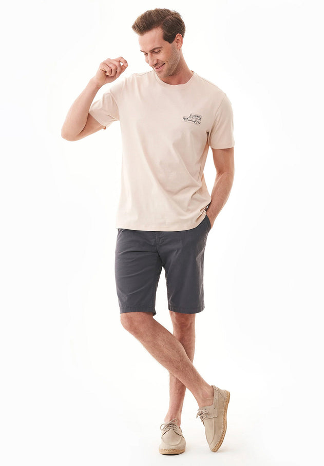 Heren Slim fit Chino short Asphalt