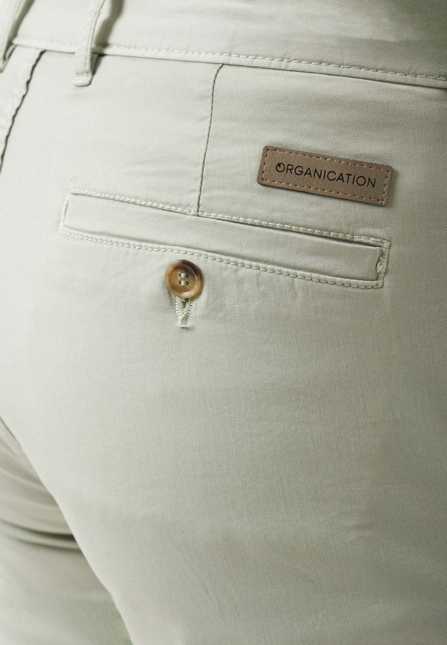 Heren Slim fit Chino short Green Moss