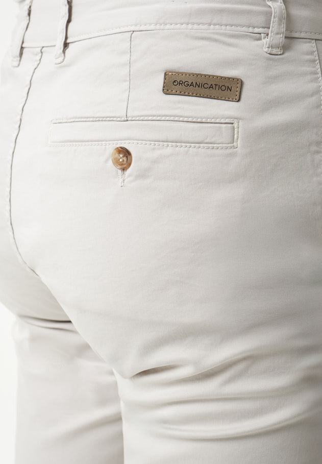 Heren Slim fit Chino short Lichtgrijs