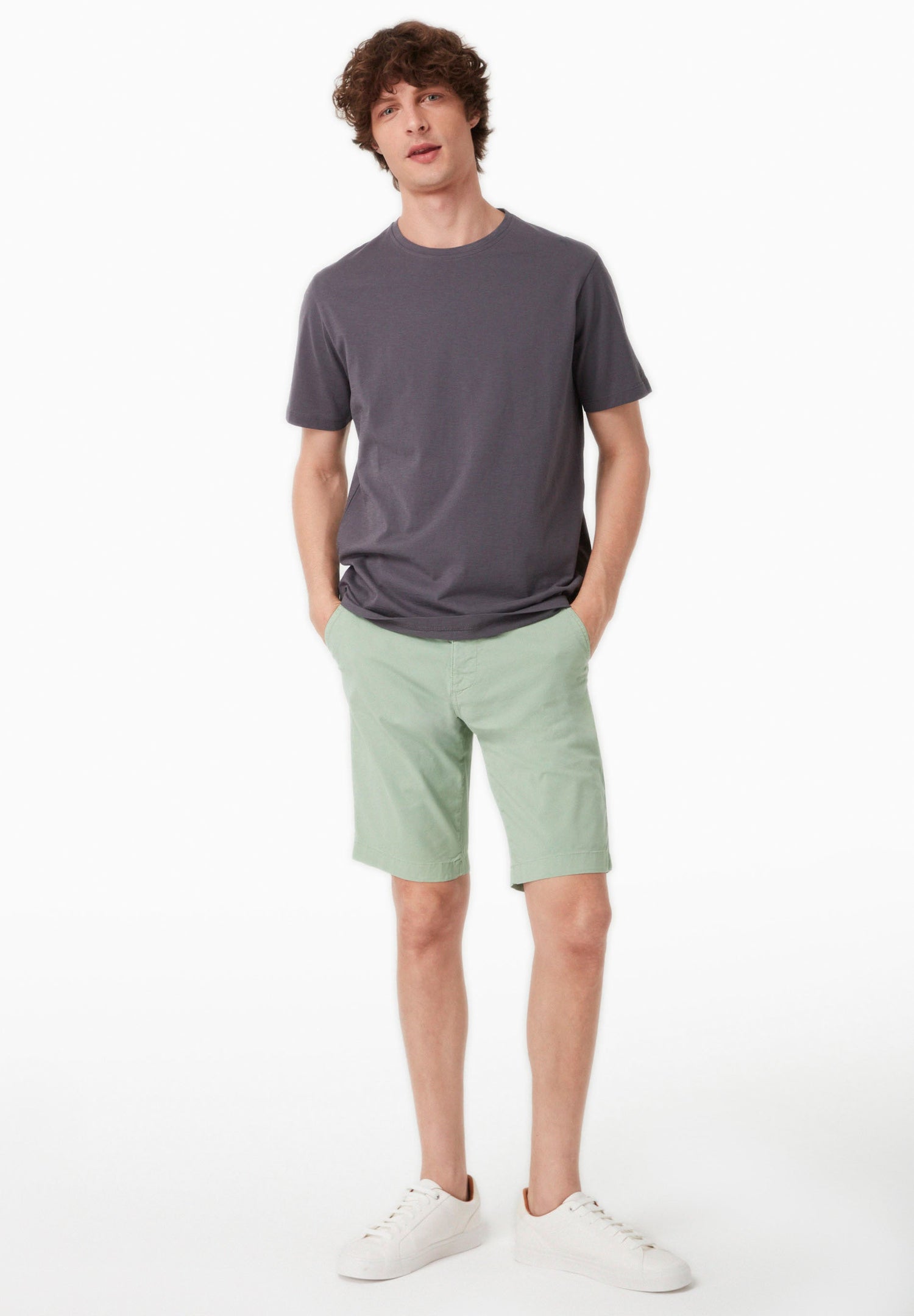 Heren Slim fit Chino short Matcha Green