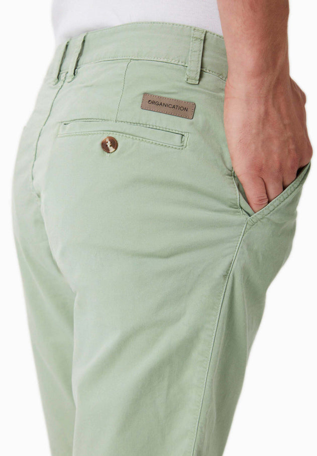 Heren Slim fit Chino short Matcha Green