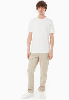 Men's Regular-Fit Organic Cotton Trousers Feather Beige