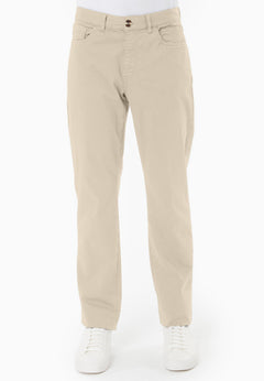 Men's Regular-Fit Organic Cotton Trousers Feather Beige
