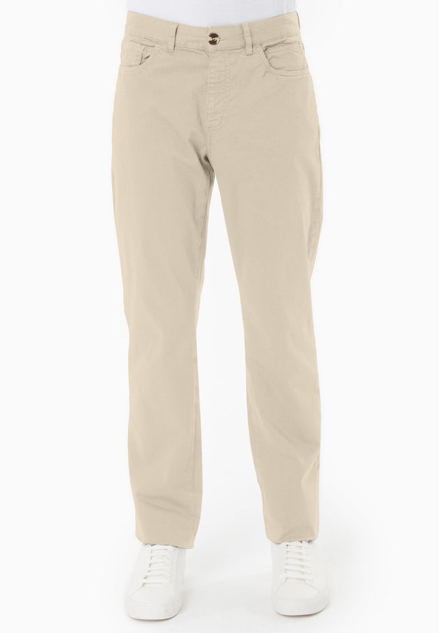 Men's Regular-Fit Organic Cotton Trousers Feather Beige