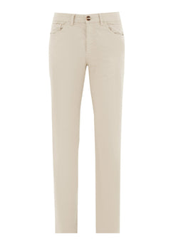 Men's Regular-Fit Organic Cotton Trousers Feather Beige