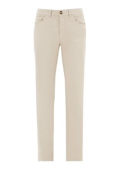 Men's Regular-Fit Organic Cotton Trousers Feather Beige