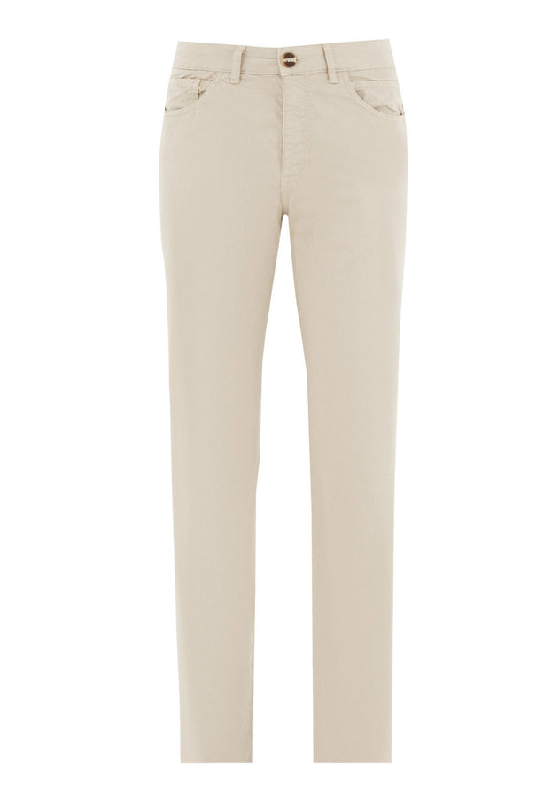 Men's Regular-Fit Organic Cotton Trousers Feather Beige