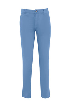 Men's Slim-Fit Organic Cotton Trousers Coronet Blue