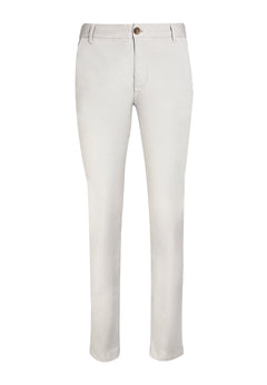 Men's Slim-Fit Organic Cotton Trousers Light Grey