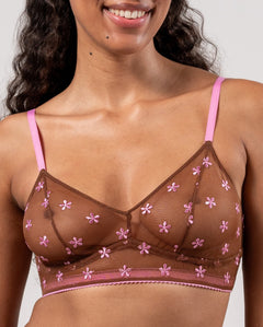 Mesh Balconette Mocha/Candy Pink