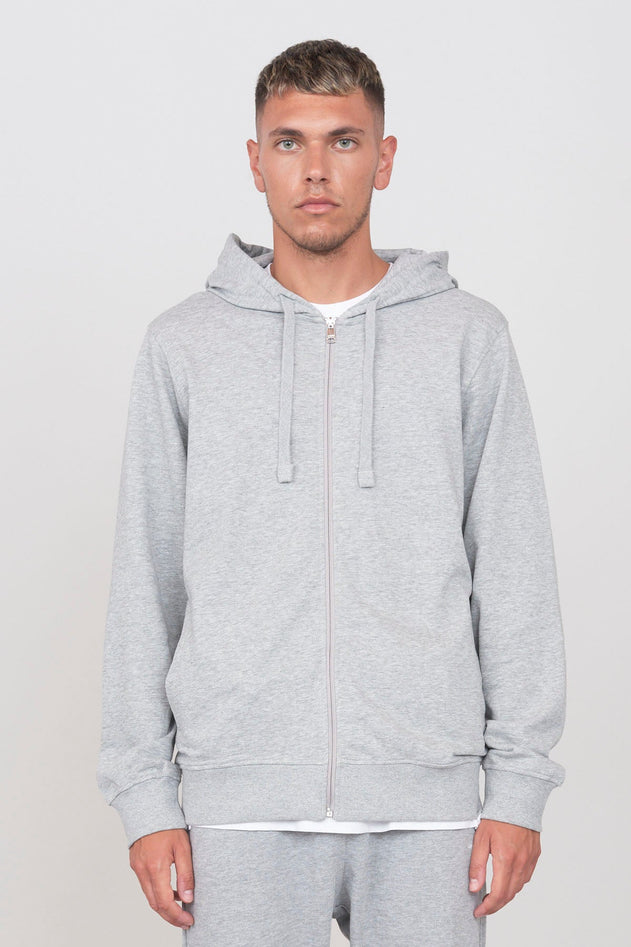 Men's Hoodie With A Zipper Grey