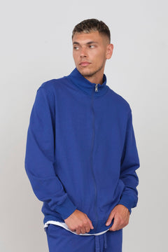 Men's Sweatshirt With A Zipper Blue