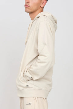 Gauzed Hoodie With A Zipper Ecru