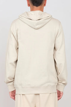 Gauzed Hoodie With A Zipper Ecru