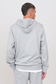 Gauzed Hoodie With A Zipper Grey