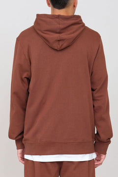 Gauzed Hoodie With A Zipper Brown