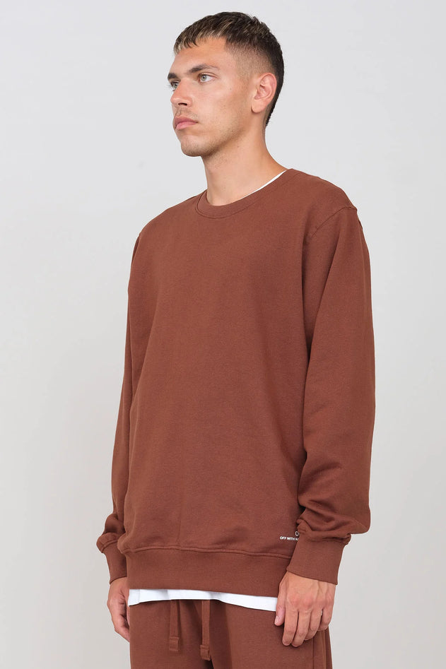 Men's Gauzy Crewneck Sweatshirt Brown