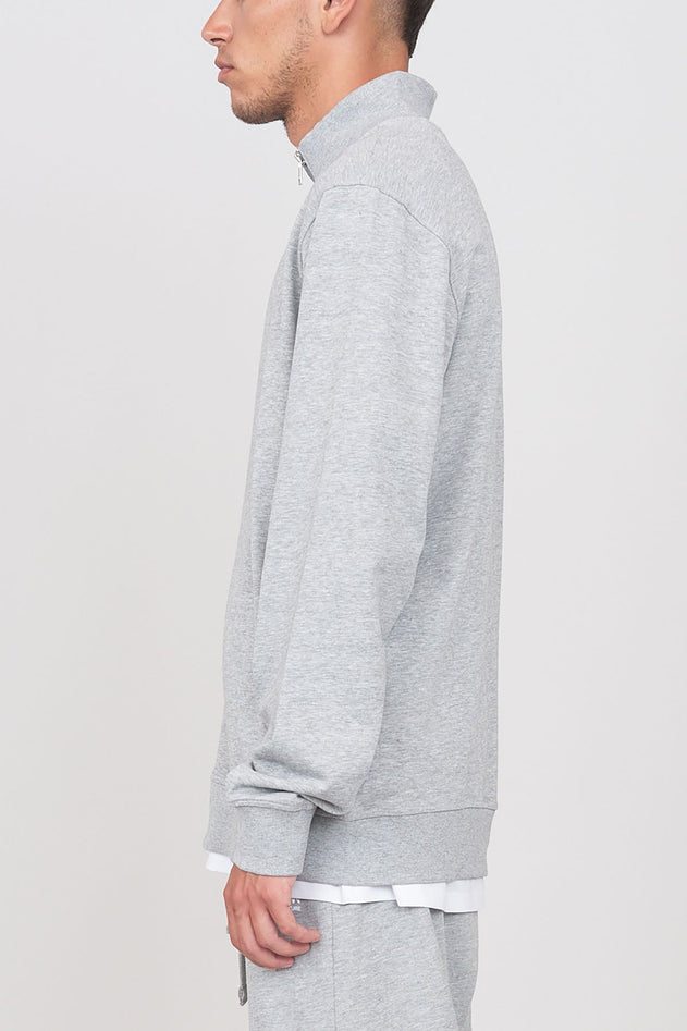 Gauze Sweatshirt With A Zipper Grey