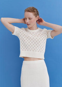 Knitted Cotton Lace Top and Skirt Set Lily