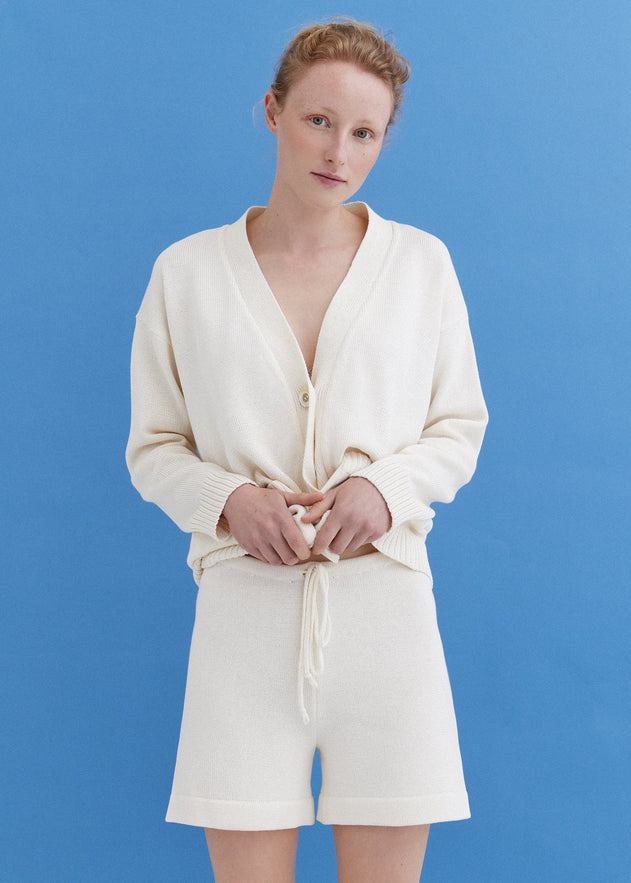 Knitted Cotton Cardigan and Shorts Set Lily