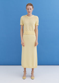 Knitted Cotton Lace Top and Skirt Set Sun