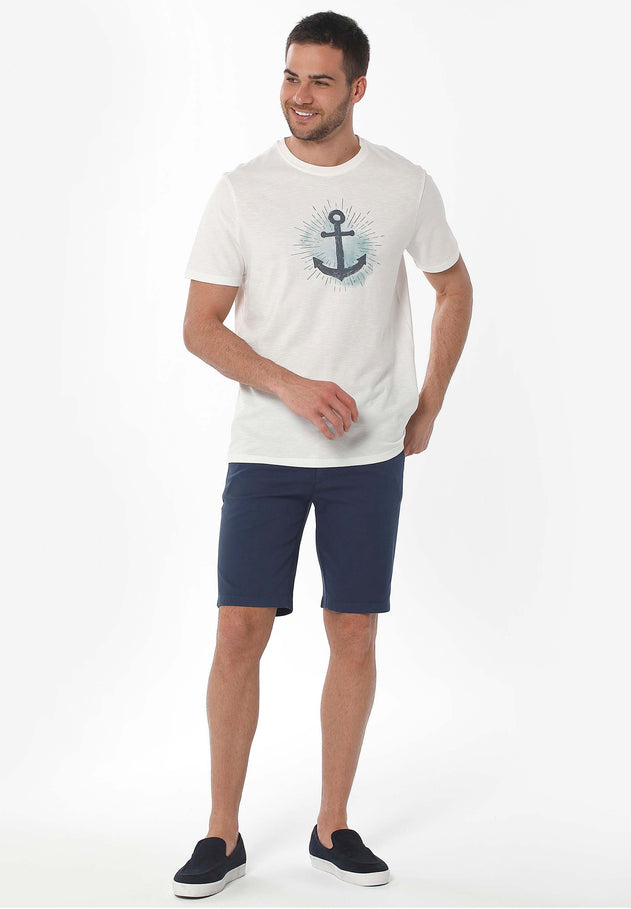 Men's Slim Organic Cotton Chino Shorts Navy