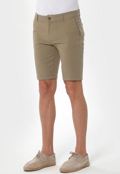 Heren Slim Chino short Olijf
