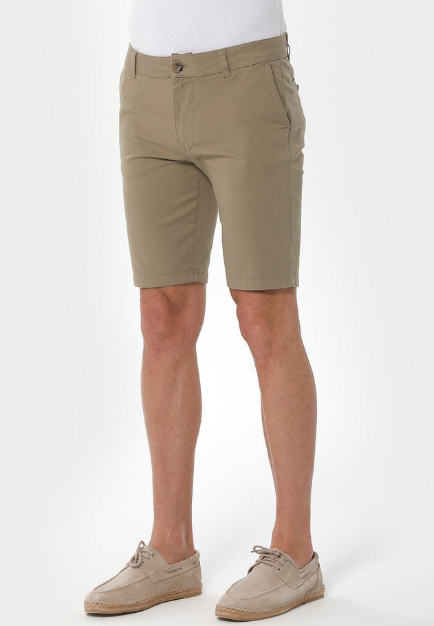Heren Slim Chino short Olijf