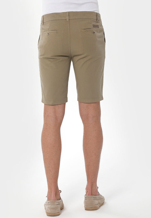 Heren Slim Chino short Olijf