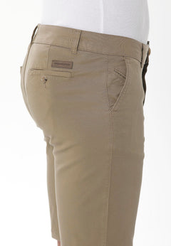 Heren Slim Chino short Olijf
