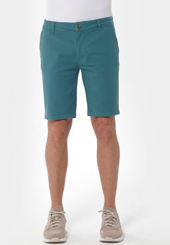 Heren Slim Chino short Petrol Green