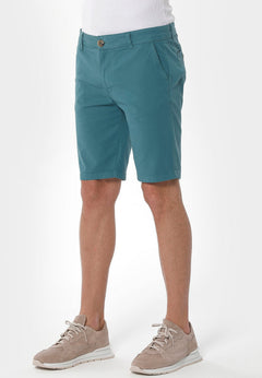 Heren Slim Chino short Petrol Green