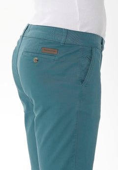 Heren Slim Chino short Petrol Green